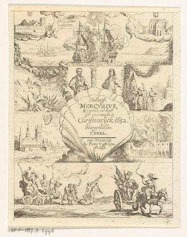 Various events in Europe in the year 1652, Dirck de Bray, 1653 Canvas Print