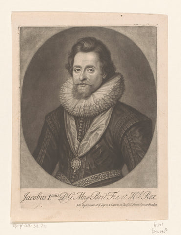 Portrait of James I, King of England, John Smith (printmaker/ publisher), 1662 - 1742 Canvas Print