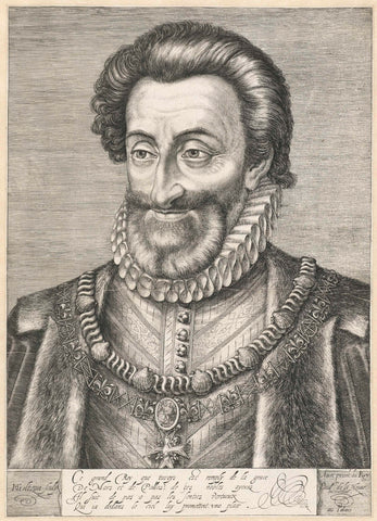 Portrait of King Henry IV of France, Hendrick Goltzius, 1598 - 1602 Canvas Print