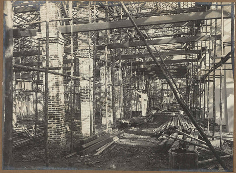 Building under construction, anonymous, 1914 - 1919 Canvas Print