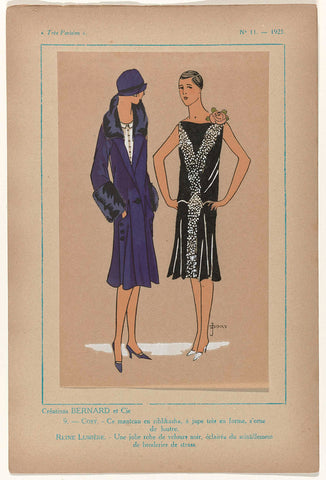 Très Parisien, 1925, No. 11, Pl. 9: Créations BERNARD et Cie - COSY, J. Dory, 1925 Canvas Print