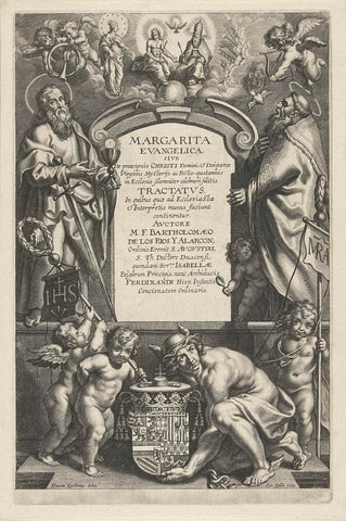 Titelpagina voor: Bartolomé de Los Ríos y Alarcón, Margarita Evangelica, Cornelis Galle (I), c. 1624 - c. 1650 Canvas Print