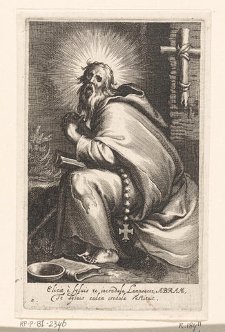 Saint Abraham as hermit, Boëtius Adamsz. Bolswert, 1590 - 1612 Canvas Print