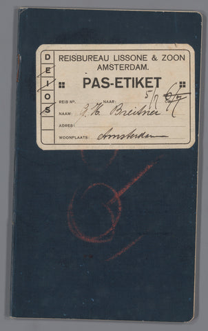 Passport of George Hendrik Breitner, anonymous, 1922 Canvas Print