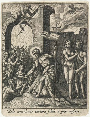 Christ in the fore-breasted, Adriaen Collaert, 1570 - 1618 Canvas Print