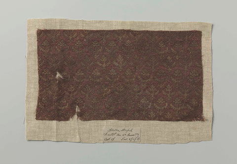 Fragment silk fabric with motif of stylized leafwork, anonymous, 1575 - 1625 Canvas Print