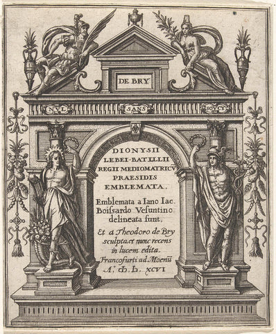 Portal with Apollo and Mercury, Theodor de Bry, 1596 Canvas Print