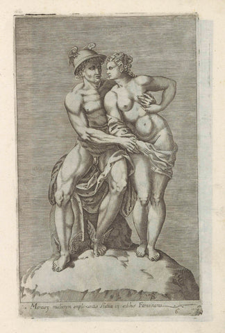 Sculpture group with Mercury and a goddess, anonymous, 1584 Canvas Print