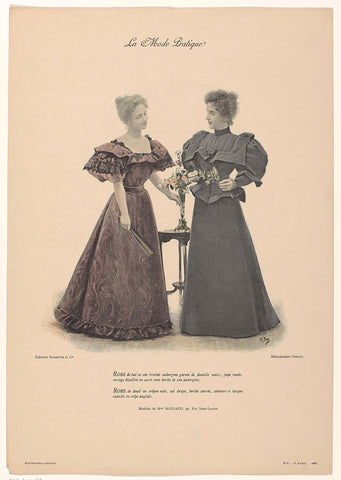 La Mode Pratique, 1894, 3rd year, No. 6: Robe de bal (...), Deniau, 1894 Canvas Print