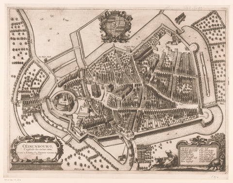 Map of Oldenburg, Wenceslaus Hollar, 1729 - 1733 Canvas Print