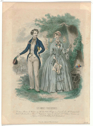 Les Modes Parisiennes 1846, No. 175 : Costume d'homme de Becker (...), Montaut d'Oleron. Gabriel Xavier, 1846 Canvas Print