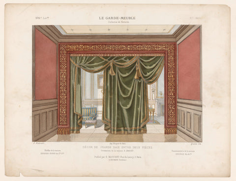 Passage with curtains, Quéton, c. 1885 - c. 1895 Canvas Print