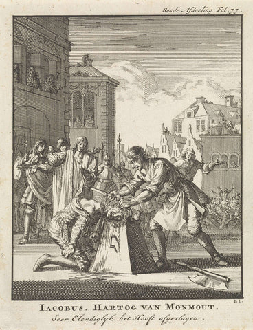 Beheading of James Scott, Duke of Monmouth in London, 1685, Jan Luyken, 1698 Canvas Print