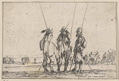 Three Standing Soldiers, Stefano della Bella, 1620 - 1664 Canvas Print