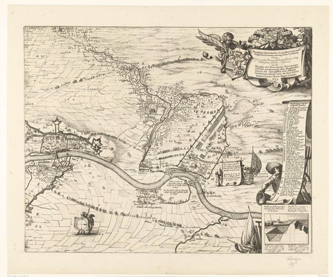 Siege of Maastricht, 1632 (plate 2), Claes Jansz. Visscher (II), 1633 Canvas Print