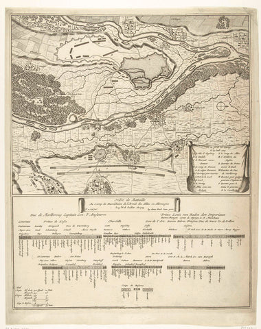 Plan van het legerkamp en de slagorde van de Geallieerden bij Augsburg, 1704, Jan van Call (II), 1704 Canvas Print