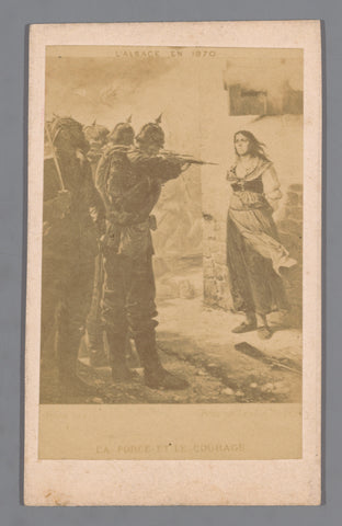 Photo reproduction of a woman's design for a firing squad in 1870 in Alsace, France, anonymous, 1870 - 1900 Canvas Print