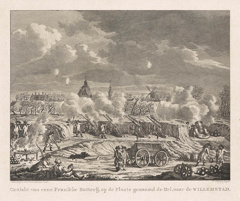 Shelling of Willemstad by a French battery called Hell, 1793, Daniël Vrijdag, 1793 Canvas Print