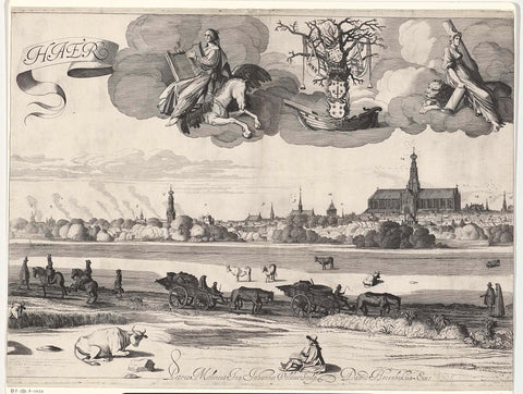 View of Haarlem A, middle page, Jan van de Velde (II), 1621 Canvas Print