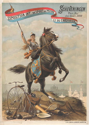 Exhibition Int: de Sport de Pêche et de Chevaux / Scheveningen Netherlands June-October 1892, Otto Eerelman, 1892 Canvas Print