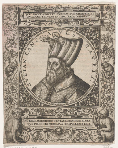 Portrait of the Sultan Cansaves Gauris, Theodor de Bry, 1596 Canvas Print