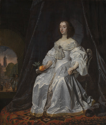 Mary Stuart, Princess of Orange, as Widow of William II, Bartholomeus van der Helst, 1652 Canvas Print