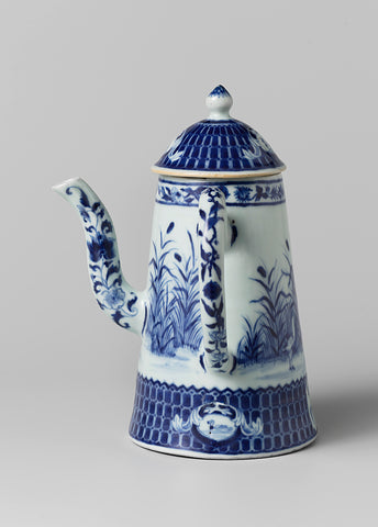 Conical coffeepot with an image of The Parasol Lady, anonymous, c. 1736 - c. 1740 Canvas Print