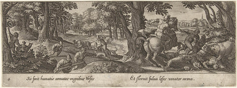 Berenjacht, Philips Galle (workshop of), 1582 - 1636 Canvas Print