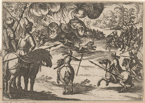 Hunting lions, Antonio Tempesta, 1598 Canvas Print