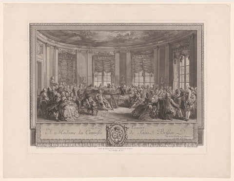 Concert met publiek, Antoine Jean Duclos, 1774 Canvas Print