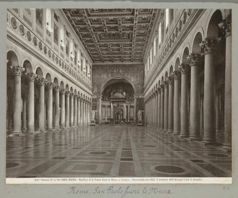 Rome. San Paolo fuori Mura, Fratelli Alinari, c. 1893 - c. 1903 Canvas Print