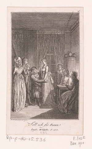 Luise and Walter are addressed before their marriage by her father, Daniel Nikolaus Chodowiecki, 1797 Canvas Print