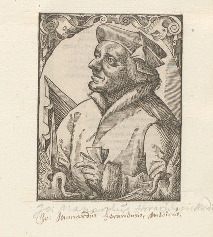 Portrait of Johannes Manardi, anonymous, 1549 - 1577 Canvas Print