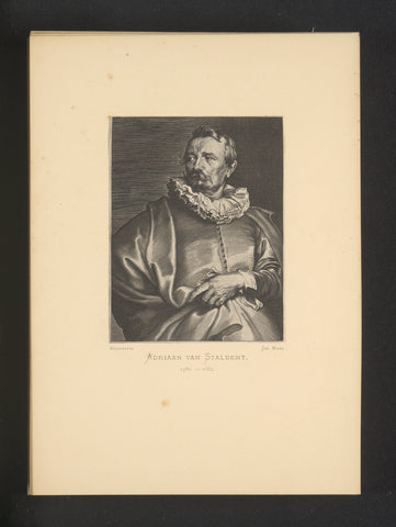 Reproduction of an engraving of a portrait of Adriaen van Stalbemt by Paulus Pontius, Joseph Maes, c. 1872 - in or before 1877 Canvas Print