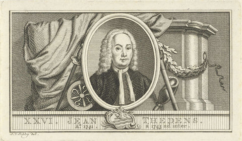 Portrait of Johannes Thedens, Jacob van der Schley, 1763 Canvas Print