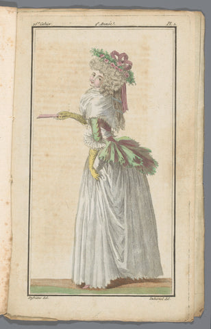 Magasin des Modes Nouvelles Françaises et Anglaises, 30 July 1787, 26th notebook, 2nd year, Pl. 1, A.B. Duhamel, 1787 Canvas Print