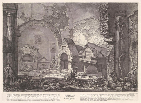 Entrance tomb of the Arruntius family, Giovanni Battista Piranesi, c. 1756 - c. 1757 Canvas Print