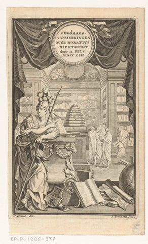 Title page for Andries Pels, J. Oudaans remarks about Q. Horace Flaccus poetry, fitting to our tyden and mores. Amsterdam, 1713, Balthasar Bernards, 1713 Canvas Print