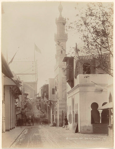 Reconstructed street from Cairo at the 1889 World's Fair in Paris, JD, 1889 Canvas Print