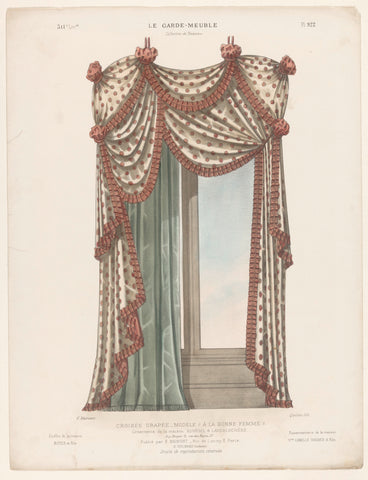 Window with curtain, Quéton, c. 1885 - c. 1895 Canvas Print