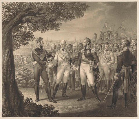 First meeting of the Allied Monarchs with their ministers at Prague, 18 August 1813, Leo Wolf, 1813 - 1815 Canvas Print