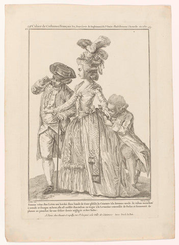 Gallerie des Modes et Costumes Français, 1780, ee 169 (bis) : Femme vêtue d'un Levit (...), J. Pelicier, 1780 Canvas Print