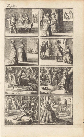 Story with depictions of murder and death penalty (F. 361.), Abraham Dircksz. Santvoort, 1667 Canvas Print