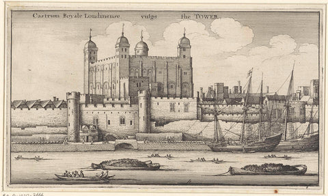 Gezicht op de Tower van Londen, Wenceslaus Hollar, 1647 Canvas Print