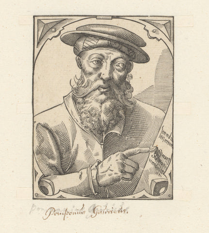 Portrait of Pomponius Gauricus, anonymous, 1549 - 1577 Canvas Print