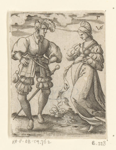 Dancing couple, Virgil Solis, c. 1545 Canvas Print