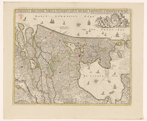 Map of the county of Holland, anonymous, 1721 - 1774 Canvas Print