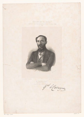 Portrait of Eugène Cavaignac, Jean-Baptiste Adolphe Lafosse, 1848 - 1849 Canvas Print