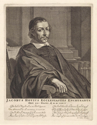 Portrait of Jacobus Hovius, Jan de Visscher, 1674 Canvas Print