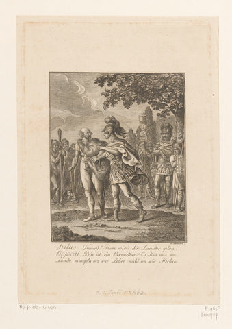 Bojokal and Avitus in conversation about the division of the country, Daniel Nikolaus Chodowiecki, 1785 Canvas Print